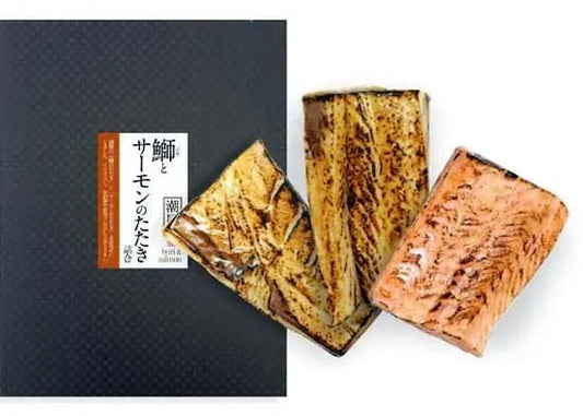 潮屋 鰤とサーモンのたたき詰合（3ヶ・計450g）【冷凍】【産直】