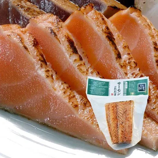 潮屋 鰤とサーモンのたたき詰合（3ヶ・計450g）【冷凍】【産直】