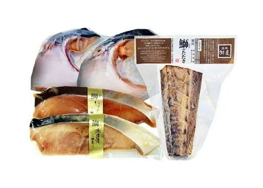 潮屋 鰤の味わいづくし（鰤のたたき1ヶ・鰤ひしほ漬1枚・鰤味噌漬1枚・鰤かまふり塩仕立2ヶ）【冷凍】【産直】