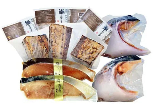 潮屋 鰤の味わいづくし（鰤のたたき3ヶ・鰤ひしほ漬1枚・鰤味噌漬1枚・鰤かまふり塩仕立2ヶ）【冷凍】【産直】